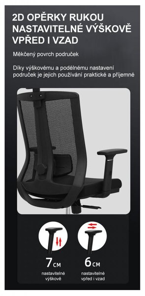 Kancelářská ergonomická židle Neoseat SABRINA — černá, nosnost 150 kg
