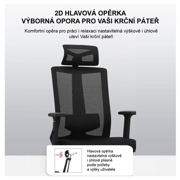 Kancelářská ergonomická židle Neoseat SABRINA — černá, nosnost 150 kg