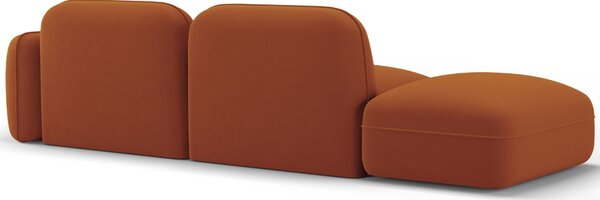 -25 % Dny MOMENTI– Cosmopolitan Design Terakotově oranžová sametová trojmístná pohovka Sydney 295 cm, levá