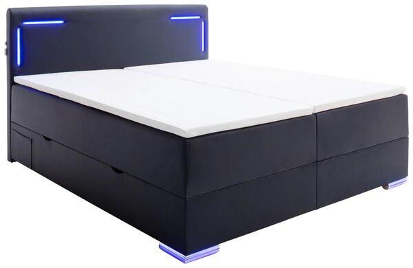 POSTEL BOXSPRING, 160/200 cm, černá Xora - Manželské postele, Online Only
