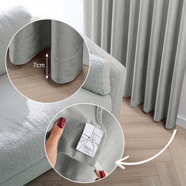 Šedý sametový dimout závěs 200x250 cm Velto – Filumi