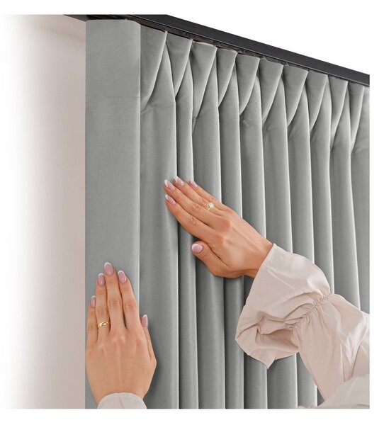 Šedý sametový dimout závěs 200x250 cm Velto – Filumi