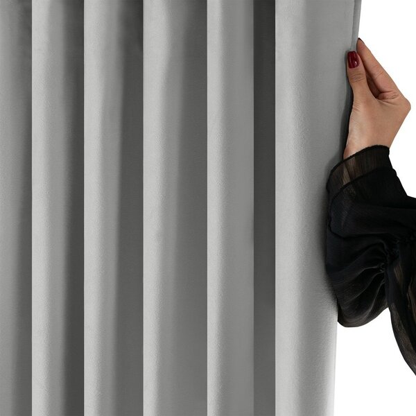 Šedý sametový dimout závěs 200x250 cm Velto – Filumi