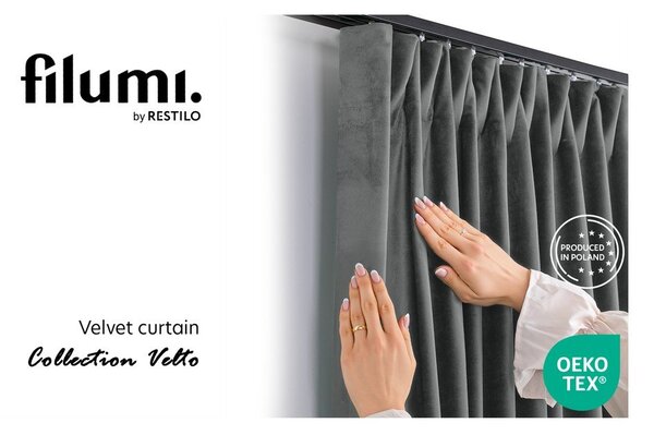 Tmavě šedý sametový dimout závěs 200x250 cm Velto – Filumi