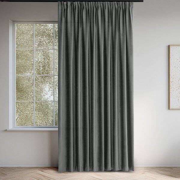 Tmavě šedý sametový dimout závěs 200x250 cm Velto – Filumi