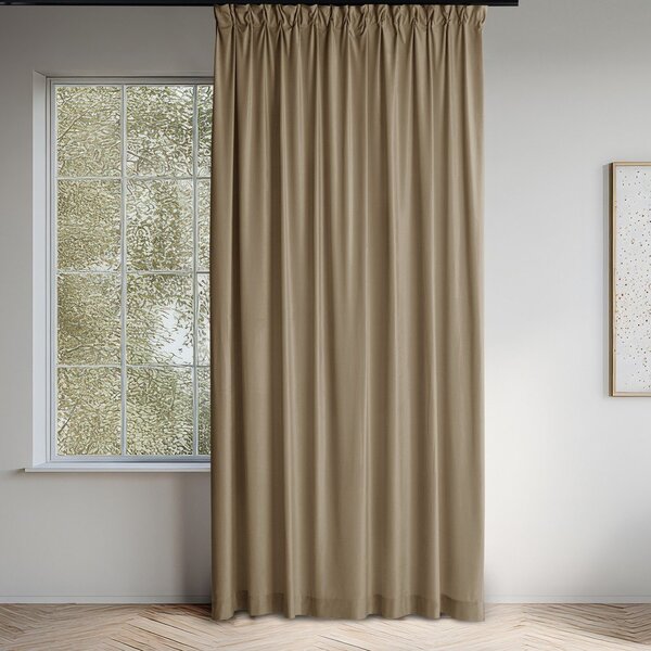 Béžový sametový dimout závěs 140x250 cm Velto – Filumi