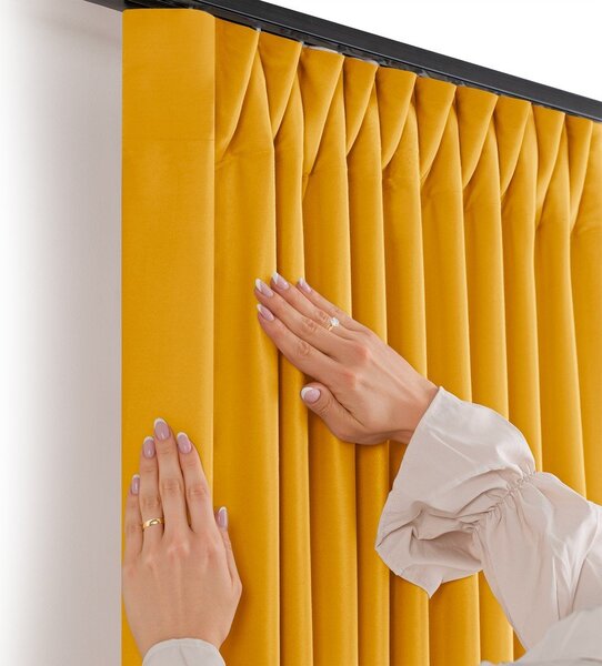 Sametový dimout závěs v hořčicové barvě 200x270 cm Velto – Filumi