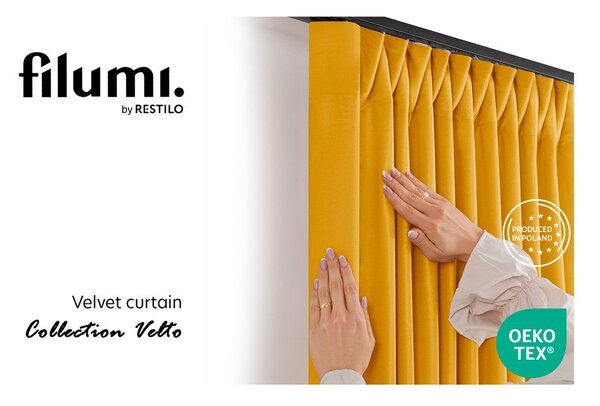 Sametový dimout závěs v hořčicové barvě 200x270 cm Velto – Filumi