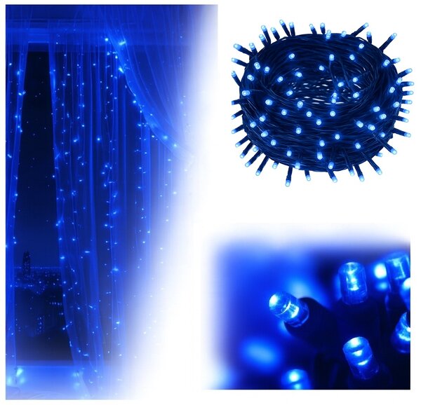 Vánoční světýlka vnitřní modré 100 LED