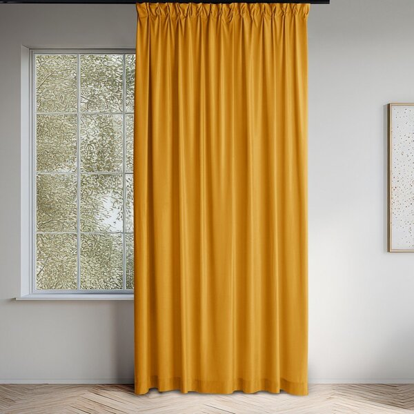 Sametový dimout závěs v hořčicové barvě 200x270 cm Velto – Filumi