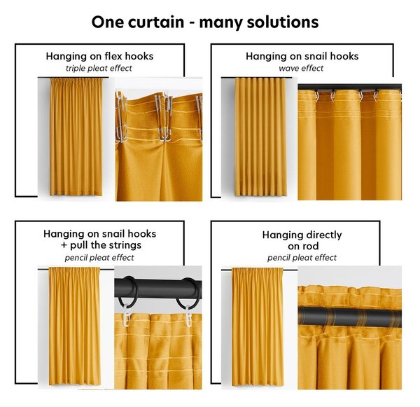 Sametový dimout závěs v hořčicové barvě 200x270 cm Velto – Filumi