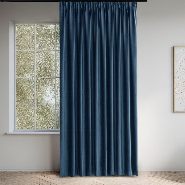 Modrý sametový dimout závěs 140x270 cm Velto – Filumi