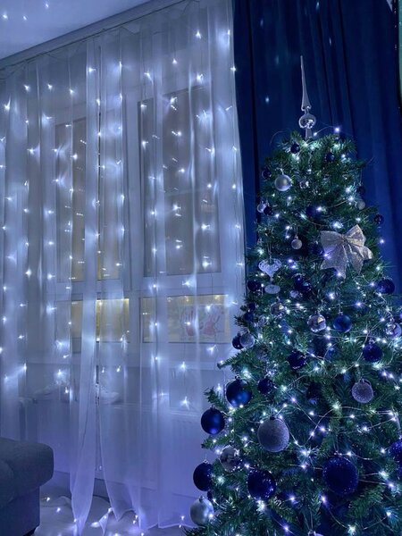 Vánoční světýlka vnitřní studená bílá 100 LED