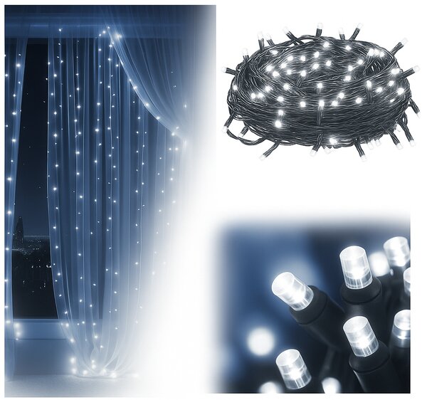 Vánoční světýlka vnitřní studená bílá 100 LED
