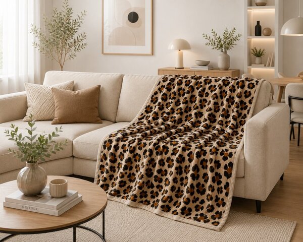 Deka micro jednolůžko 150x200 cm leopard
