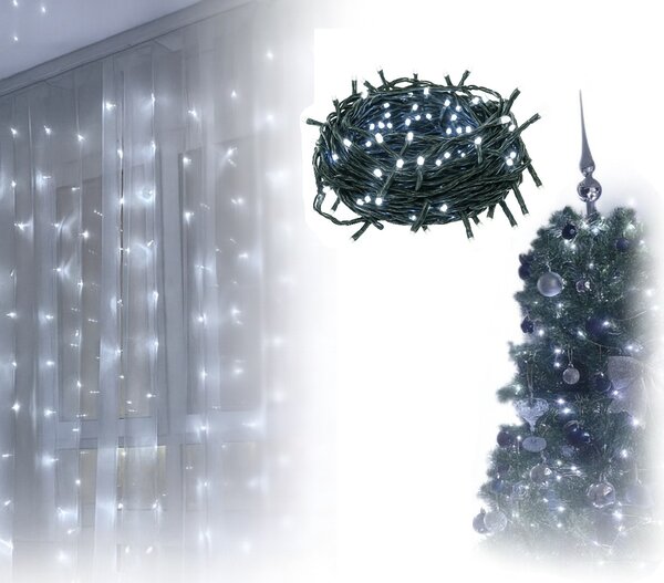 Vánoční světýlka vnitřní studená bílá 100 LED