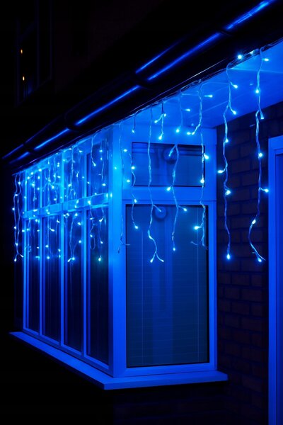 Vánoční světýlka LED záclona FLASH modrá 300 LED