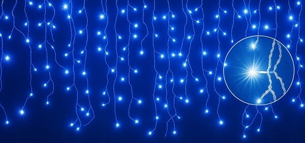 Vánoční světýlka LED záclona FLASH modrá 300 LED