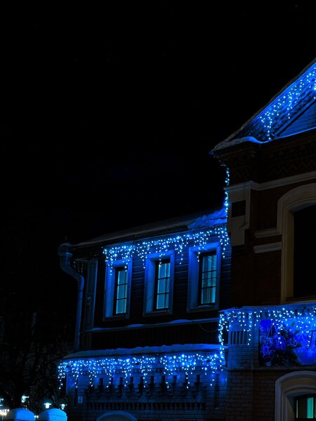 Vánoční světýlka LED záclona FLASH modrá 300 LED