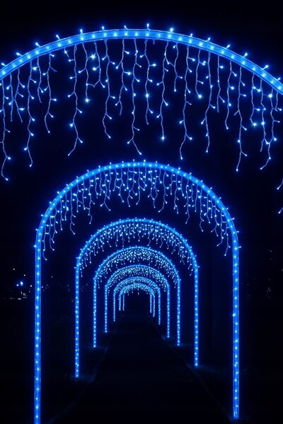 Vánoční světýlka LED záclona FLASH modrá 300 LED