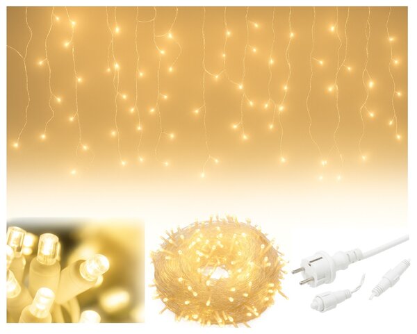Vánoční světýlka LED záclona FLASH teplá bílá 300 LED