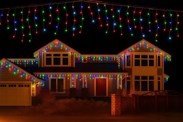 Vánoční světýlka LED záclona FLASH multicolor 300 LED