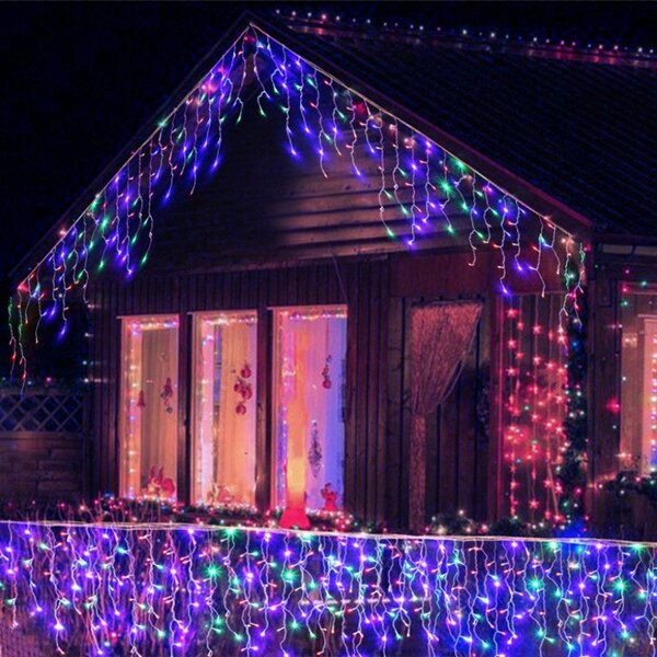 Vánoční světýlka LED záclona FLASH multicolor 300 LED
