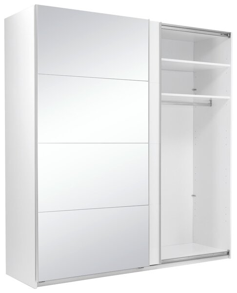 ŠATNÍ SKŘÍŇ S POSUVNÝMI DVEŘM, bílá, 200/210/62 cm MID.YOU - Šatní skříně, Online Only
