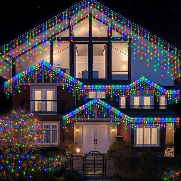 Vánoční světýlka LED záclona FLASH multicolor 300 LED