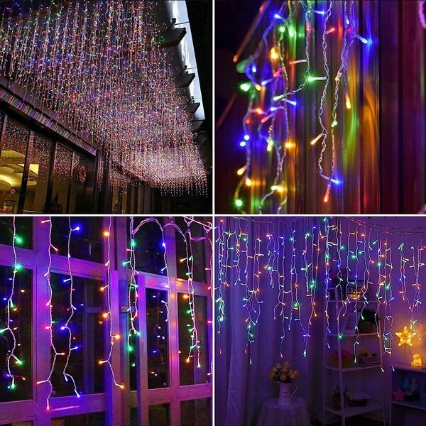 Vánoční světýlka LED záclona FLASH multicolor 300 LED