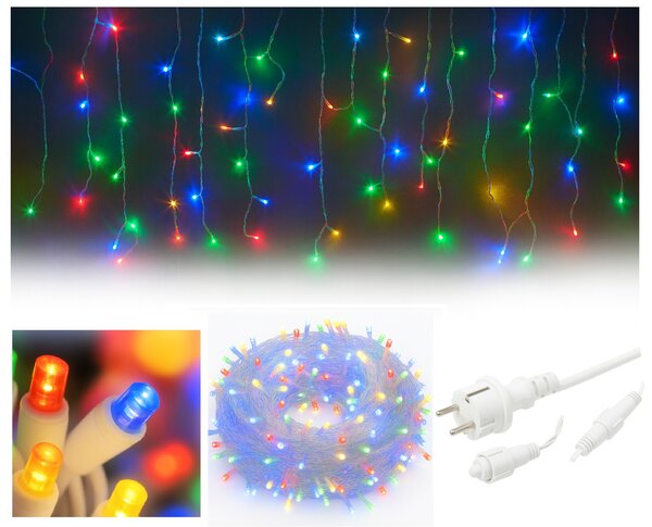Vánoční světýlka LED záclona FLASH multicolor 300 LED