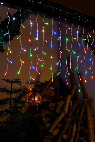 Vánoční světýlka LED záclona FLASH multicolor 300 LED
