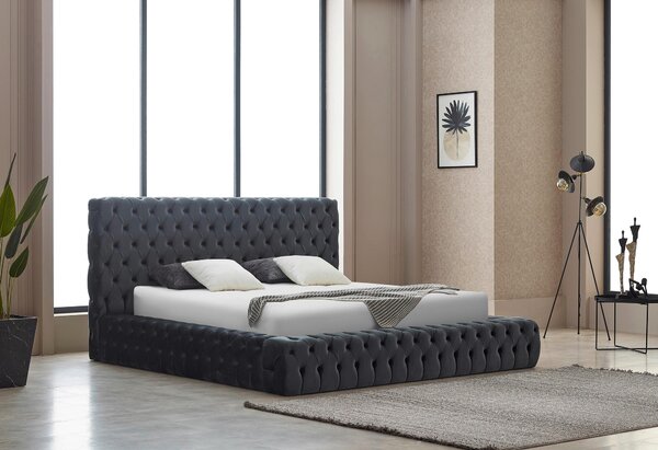 ČALOUNĚNÁ POSTEL, 180/200 cm, šedá Livetastic - Postele s úložným prostorem, Online Only