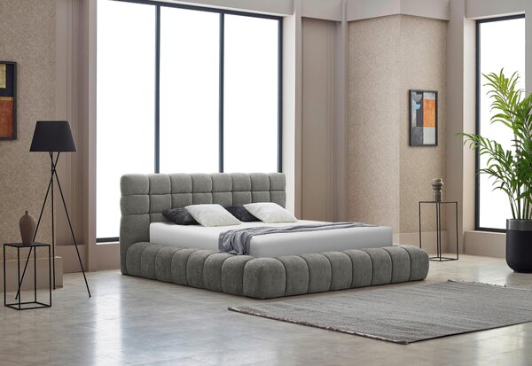 ČALOUNĚNÁ POSTEL, 180/200 cm, šedá Livetastic - Manželské postele, Online Only