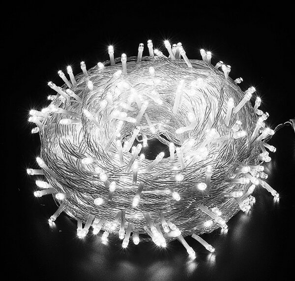 Vánoční světýlka LED záclona FLASH studená bílá 300 LED