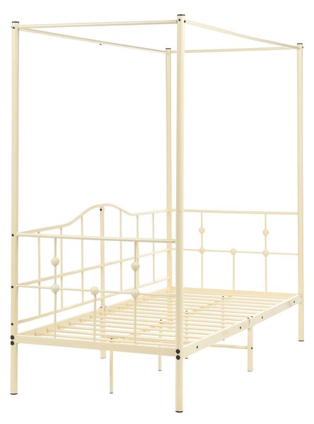 Postel s baldachýnem Kov ARTONNE 90 x 200 cm Béžová
