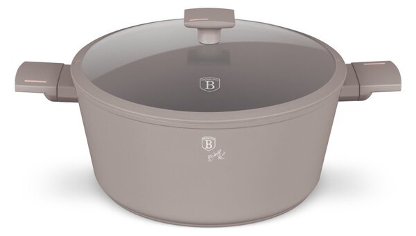 Kastrol s titanovým povrchem a poklicí 24 cm Taupe Collection