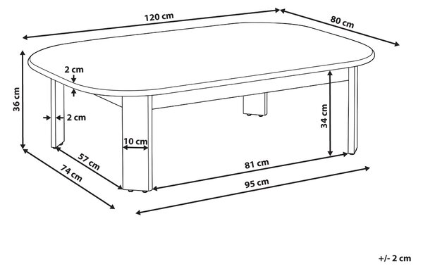 Zahradní konferenční stolek TALSANO 120 cm 80 cm Akáciové dřevo Hnědá