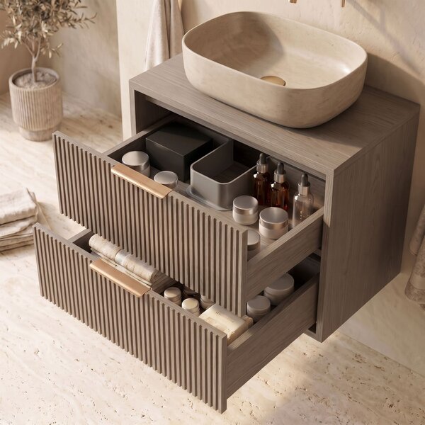 Koupelnová skříňka pod umyvadlo Rea Mono 60cm Grey Oak