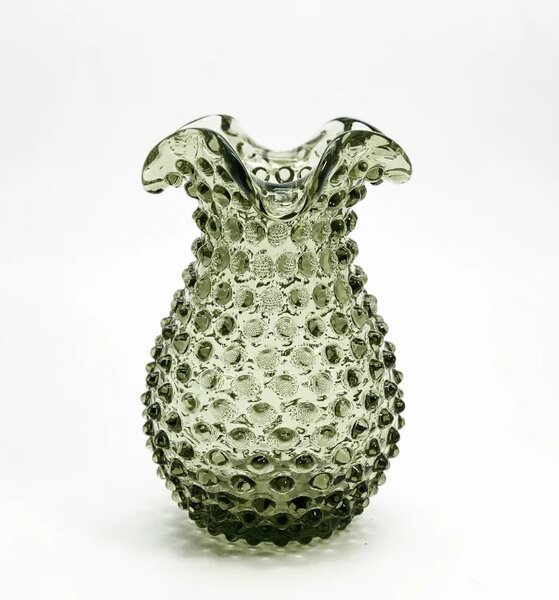 Sklárna Častolovice - Váza 18cm – Hobnail – Ananas – lesní zelená