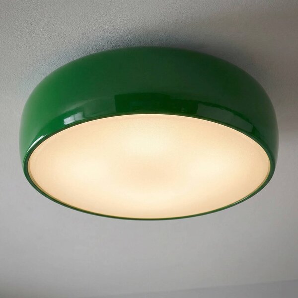 FLOS Smithfield C Stropní světlo v zelené barvě, stmívatelný, Zelená, Obývací pokoj / jídelna, Hliník, Design