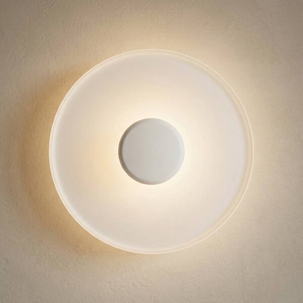 Vibia Top LED nástěnné světlo Ø 40 cm bílé, stmívatelný, Bílá / opál, Obývací pokoj / jídelna, kov, Moderní