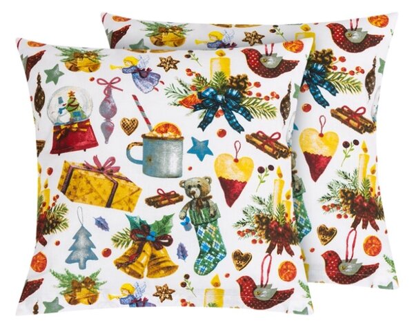 Bellatex Povláček bavlněný vánoce 2ks 40x40 cm Vánoce Červená,Zlatá