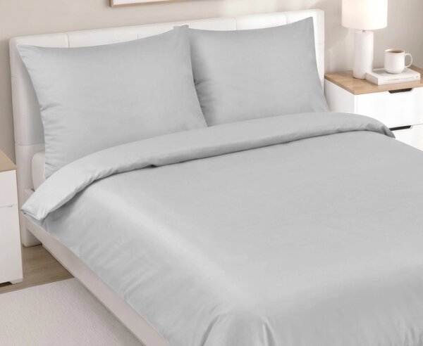 Bellatex Saténové povlečení na dvoudeku 180x200 cm, 2ks 70x90 cm Šedá