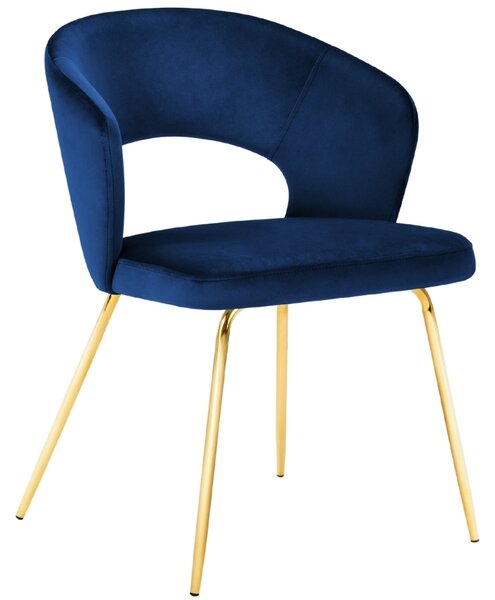 Královsky modrá sametová jídelní židle MICADONI WEDI