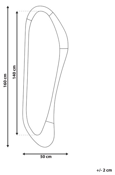 Zrcadlo SAUVILLE 43 cm 160 cm Světle hnědá