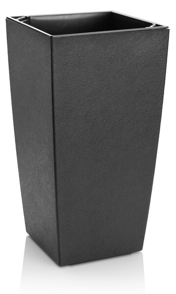 Květináč ELIOT STONE 30x30x58 s vložkou vysoký antracit