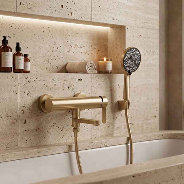 Vanová baterie Rea Arcos Brushed Gold