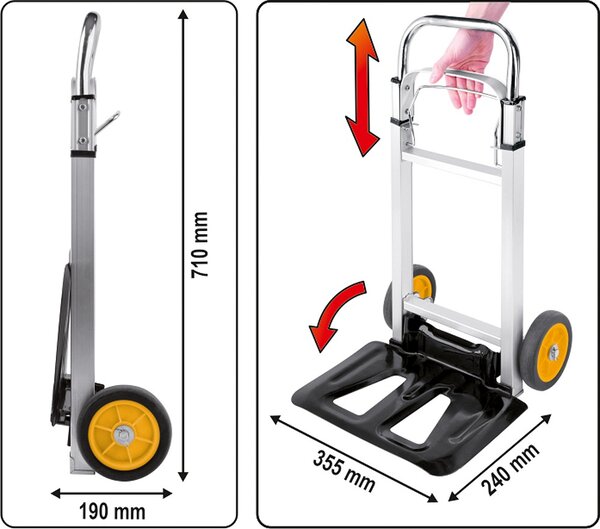 VOREL Skládací vozík hliníkový nosnost 90kg Vorel