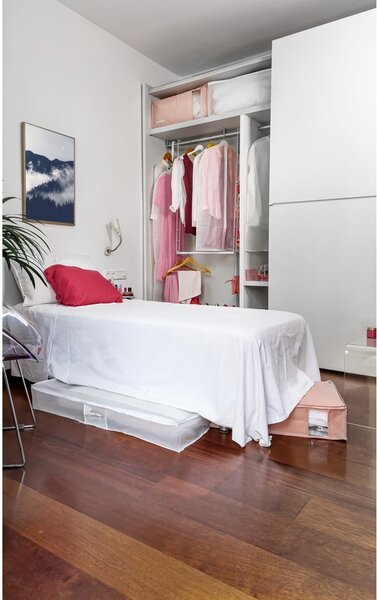 Vakuový plastový úložný box na oblečení 65x45x27 cm Pink Edition – Compactor